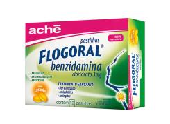 Flogoral Benzidamina Pastilhas Sabor Laranja Com 12 Pastilhas 