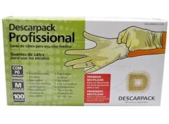 Descarpack Profissional Luvas de Látex para uso geral tamanho M com 100 Unidades