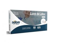 Luva de Látex Nobre tamanho M/8 com 100 unidades