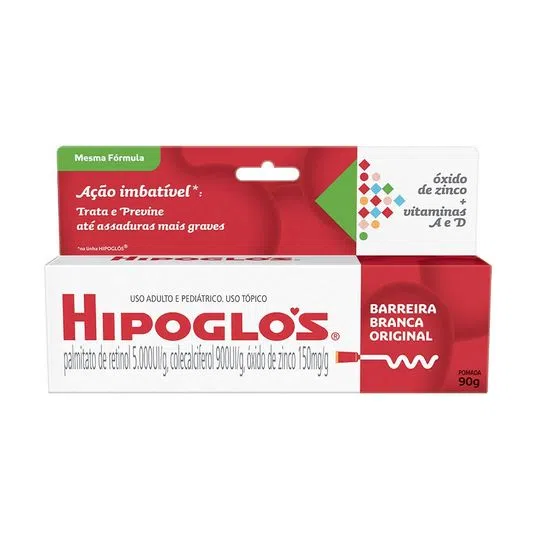 Pomada Hipoglos Barreira Branca Original Áxido de Zinco + Vitaminas A e D