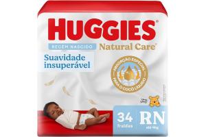 Fralda Huggies Natural Care Mega Rn 34Un