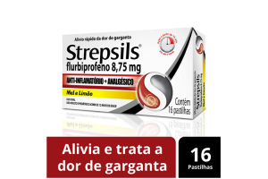 Strepsils Flurbiprofeno 8,75mg Mel e Limão com 16 pastilhas 