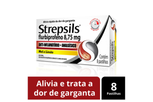 Strepsils Flurbiprofeno 8,75mg Mel e Limão com 8 pastilhas 