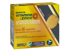 Bem Vita Vitamina C + Zinco 30 Comprimidos Efervecentes Laranja