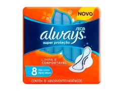 Absorvente Always Super Proteção Cobertura Seca Com Abas Com 8 Unidades