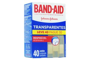 Curativos Band-Aid Transparentes Com 40 Unidades