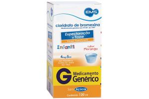 Cloridrato de bromexina Xarope Pediátrico 4mg/5ml Com 120ml Genérico EMS