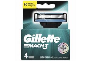 Lâminas de Barbear Gillette Mach3 Com 4 Unidades