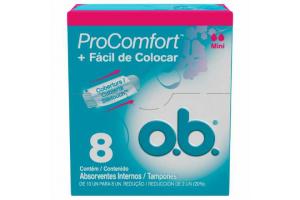 Absorvente Interno O.B. ProComfort Mini Com 8 Unidades