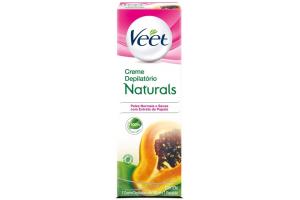 Veet Creme Depilatório Naturals Peles Normais e Secas Contém 1 Creme 100ml + 1 Espátula