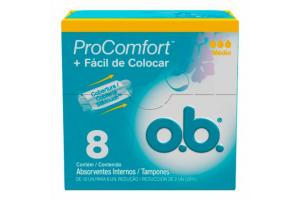 Absorvente Interno O.B. ProComfort Médio Com 8 Unidades