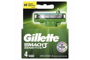 Lâminas de Barbear Gillette Mach3 Sensitive Com 4 Unidades