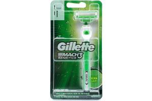 Aparelho de Barbear Gillette Mach3 Sensitive Acqua Grip 