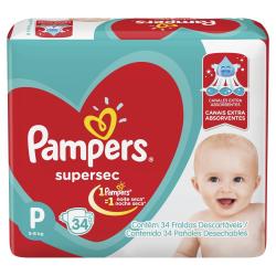 Fralda Pampers Supersec Tamanho P Com 34 Unidades