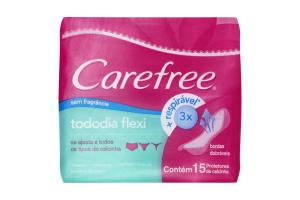 Protetor Diário Carefree Tododia Flexi Sem Fragrância Com 15 Unidades